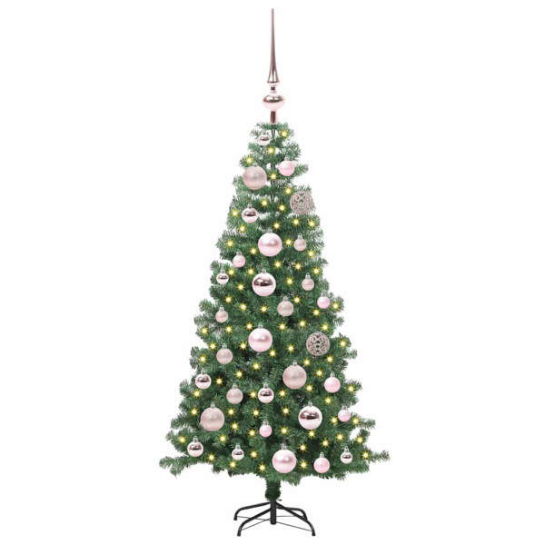 Árbol de Navidad con 150 LED con soporte Verde 120 cm PVC M 3