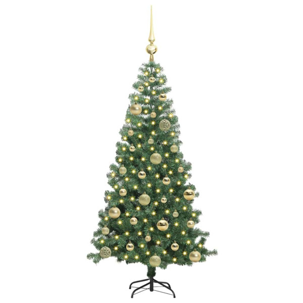 Árbol de Navidad con 150 LED con soporte Verde 120 cm PVC M 3