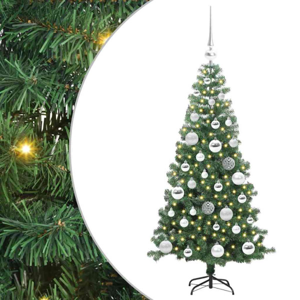 Árbol de Navidad con 150 LED con soporte Verde 120 cm PVC M 2