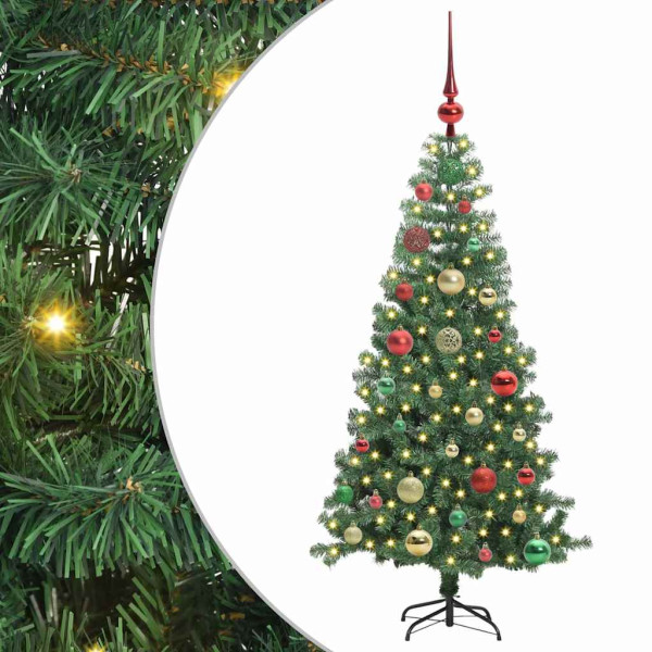 Árbol de Navidad con 150 LED con soporte Verde 120 cm PVC M 2