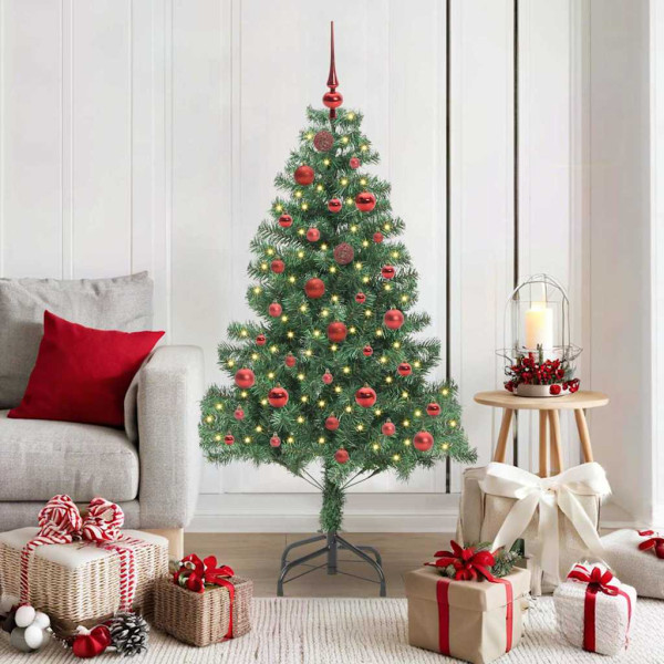 Árbol de Navidad con 150 LED con soporte Verde 150 cm PVC D