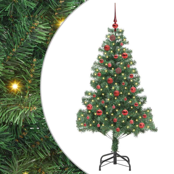 Árbol de Navidad con 150 LED con soporte Verde 150 cm PVC M 2