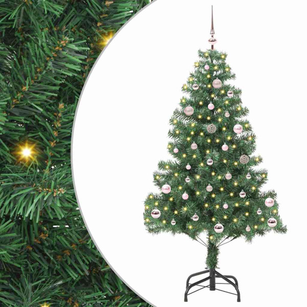 Árbol de Navidad con 150 LED con soporte Verde 150 cm PVC D