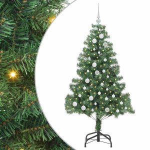 Árbol de Navidad con 150 LED con soporte Verde 150 cm PVC H