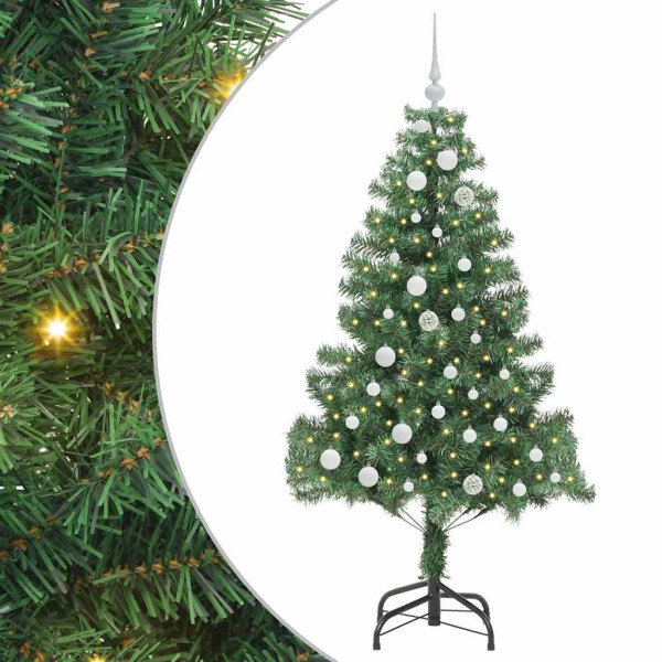Árbol de Navidad con 150 LED con soporte Verde 150 cm PVC M 2