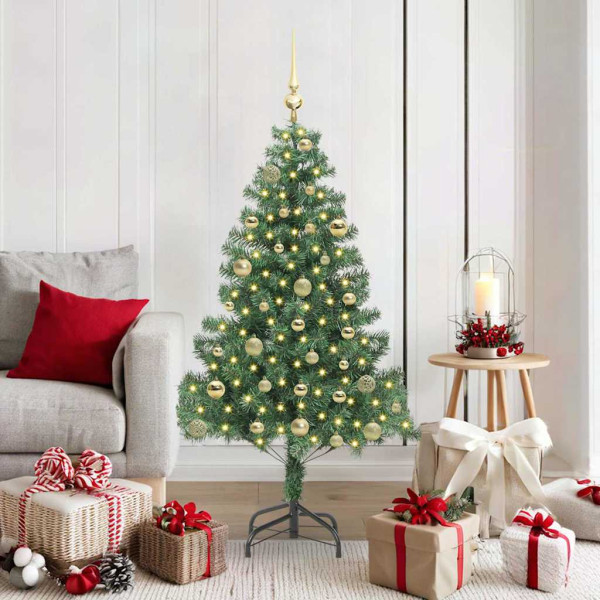 Árbol de Navidad con 150 LED con soporte Verde 150 cm PVC D