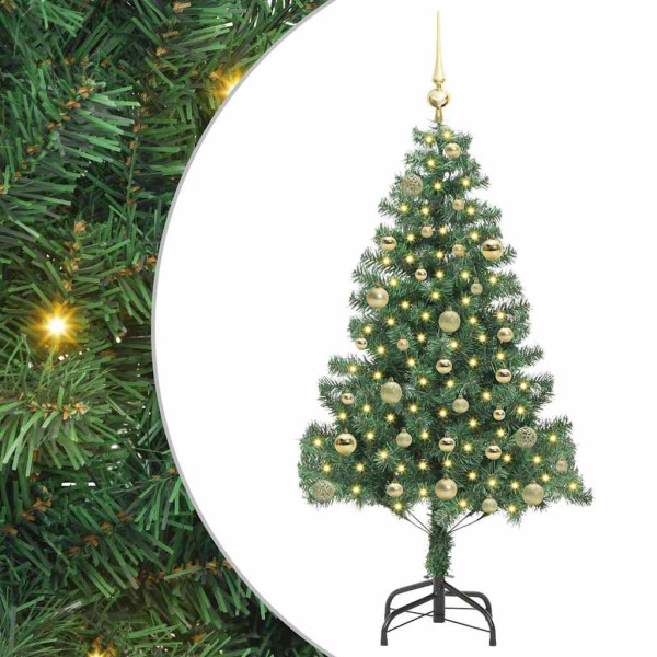 Árbol de Navidad con 150 LED con soporte Verde 150 cm PVC M 2