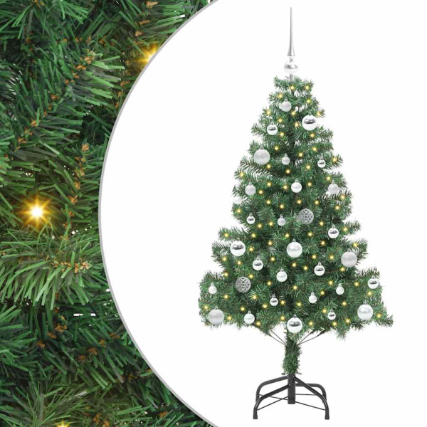 Árbol de Navidad con 150 LED con soporte Verde 150 cm PVC M 2