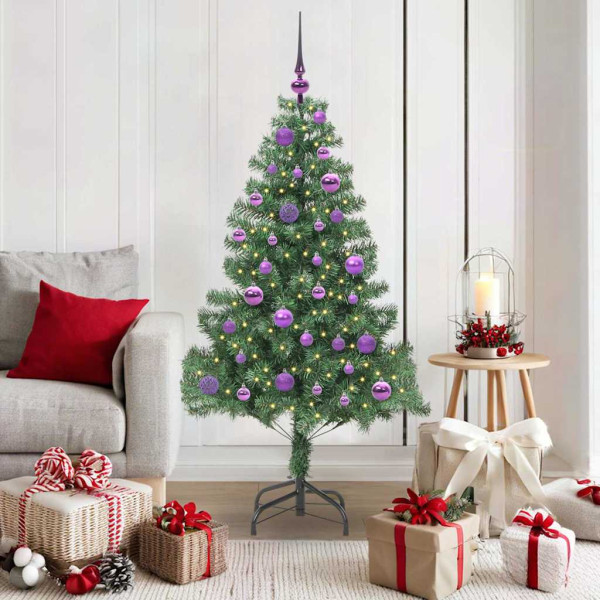 Árbol de Navidad con 150 LED con soporte Verde 150 cm PVC D