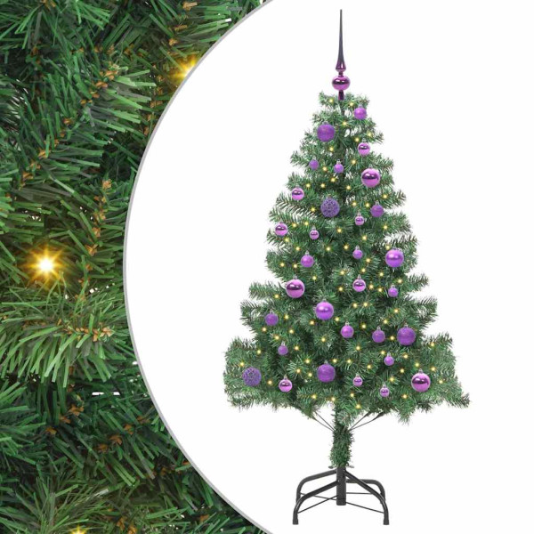 Árbol de Navidad con 150 LED con soporte Verde 150 cm PVC M 2
