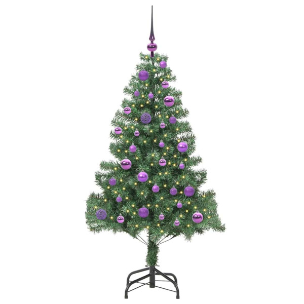 Árbol de Navidad con 150 LED con soporte Verde 150 cm PVC M 3