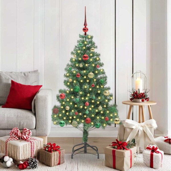 Árbol de Navidad con 150 LED con soporte Verde 150 cm PVC D