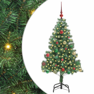 Árbol de Navidad con 150 LED con soporte Verde 150 cm PVC H