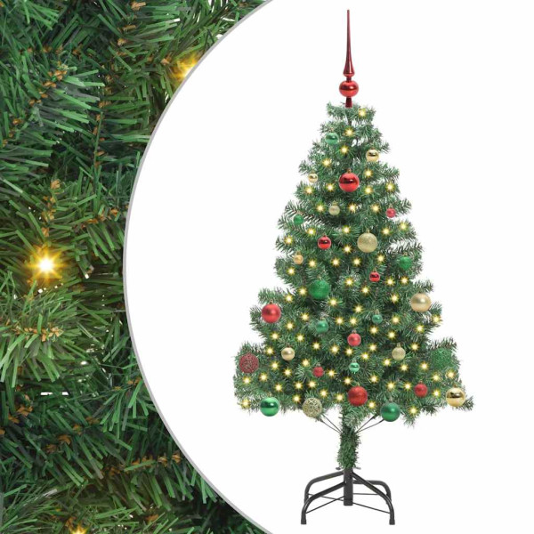 Árbol de Navidad con 150 LED con soporte Verde 150 cm PVC M 2