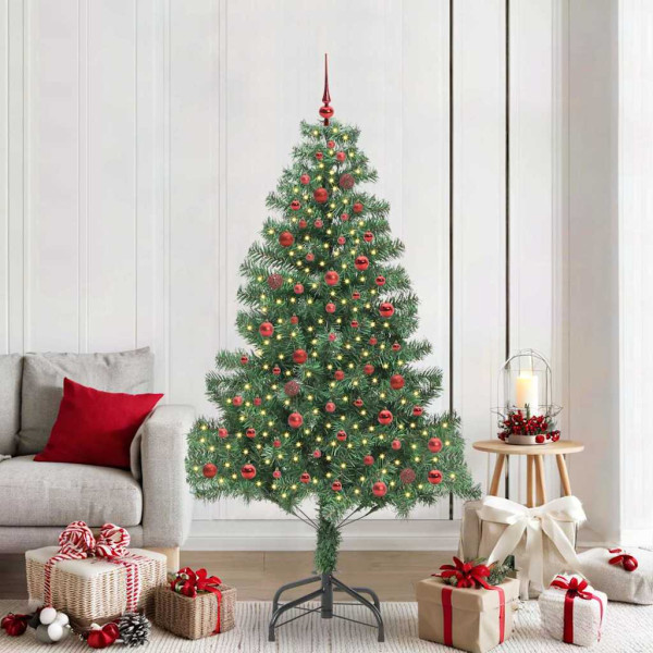 Árbol de Navidad con 300 LED con soporte Verde 210 cm PVC D