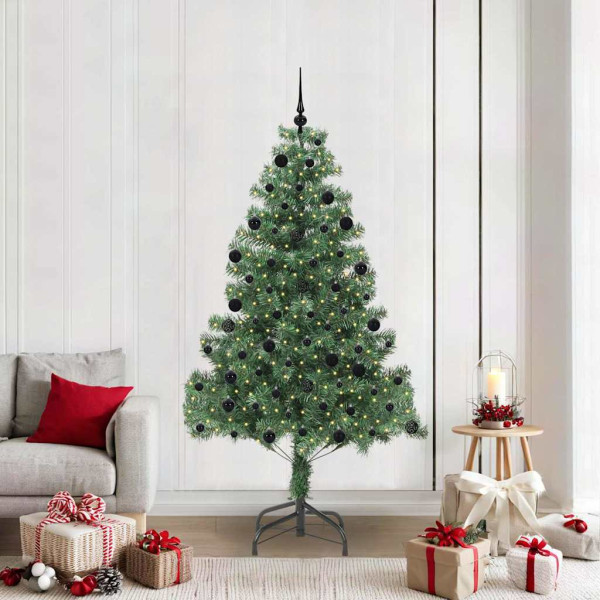 Árbol de Navidad con 300 LED con soporte Verde 210 cm PVC D