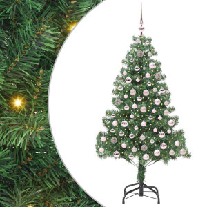 Árbol de Navidad con 300 LED con soporte Verde 210 cm PVC H