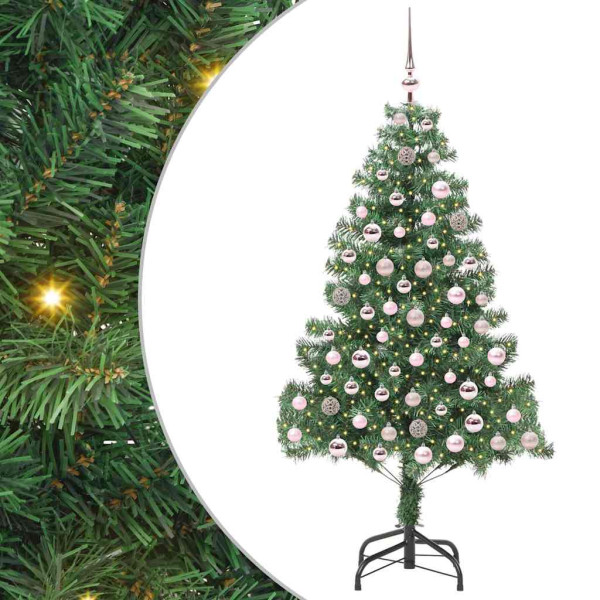 Árbol de Navidad con 300 LED con soporte Verde 210 cm PVC M 2