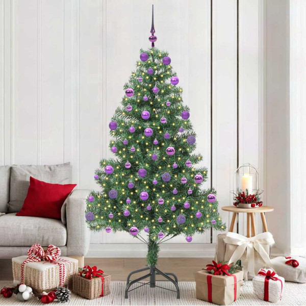 Árbol de Navidad con 300 LED con soporte Verde 210 cm PVC D