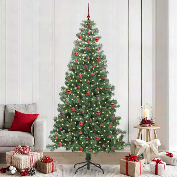 Árbol de Navidad con 300 LED con soporte Verde 240 cm PVC D