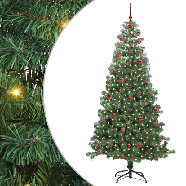 Árbol de Navidad con 300 LED con soporte Verde 240 cm PVC M 2