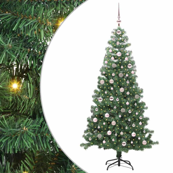 Árbol de Navidad con 300 LED con soporte Verde 240 cm PVC M 2