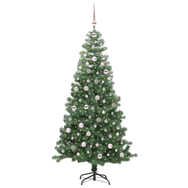 Árbol de Navidad con 300 LED con soporte Verde 240 cm PVC M 3
