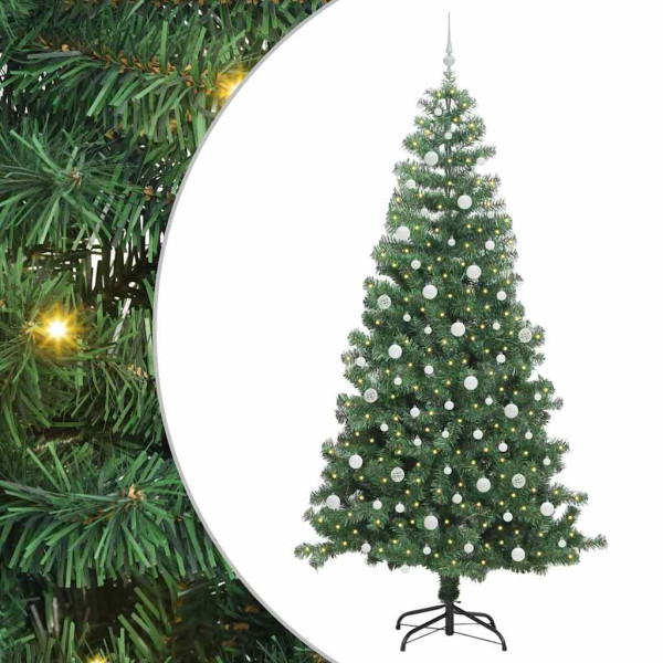 Árbol de Navidad con 300 LED con soporte Verde 240 cm PVC M 2