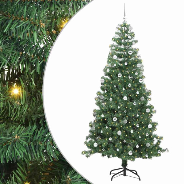 Árbol de Navidad con 300 LED con soporte Verde 240 cm PVC M 2