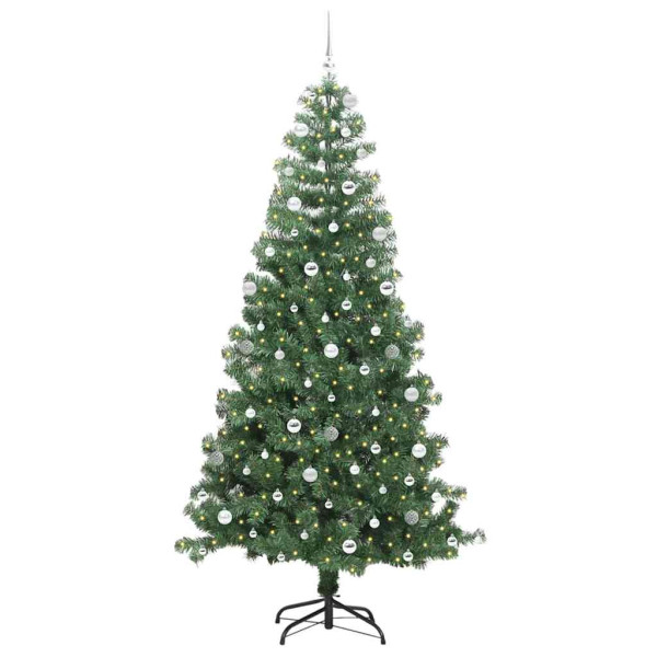 Árbol de Navidad con 300 LED con soporte Verde 240 cm PVC M 3