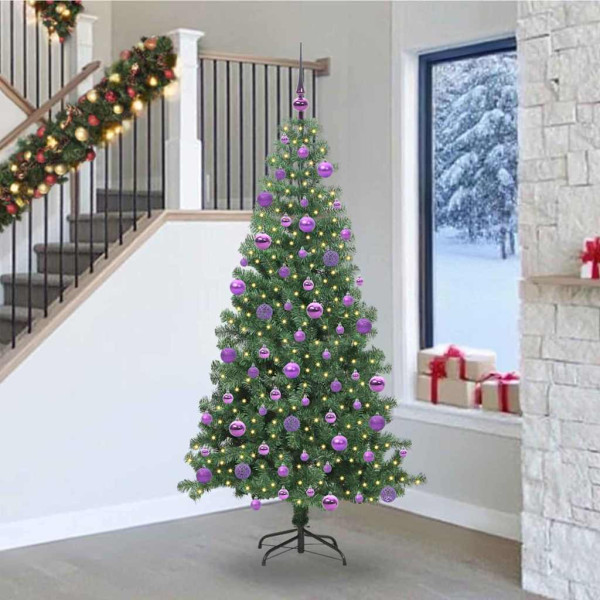Árbol de Navidad con 300 LED con soporte Verde 240 cm PVC D