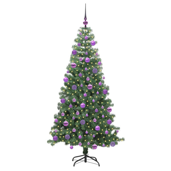 Árbol de Navidad con 300 LED con soporte Verde 240 cm PVC M 3
