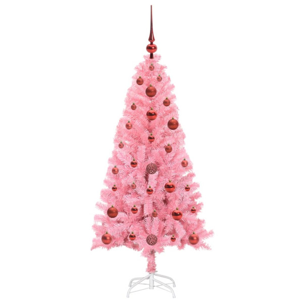 Árbol de Navidad con 150 LED con soporte Rosa 120 cm PVC M 4
