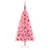 Árbol de Navidad con 150 LED con soporte Rosa 120 cm PVC 4