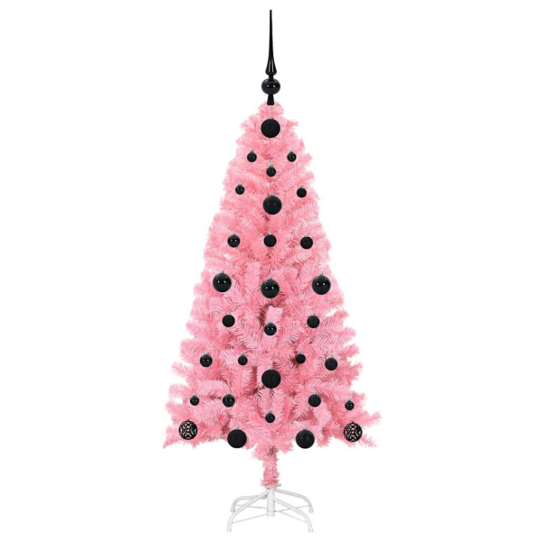 Árbol de Navidad con 150 LED con soporte Rosa 120 cm PVC M 4