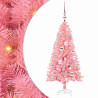 Árbol de Navidad con 150 LED con soporte Rosa 120 cm PVC 2