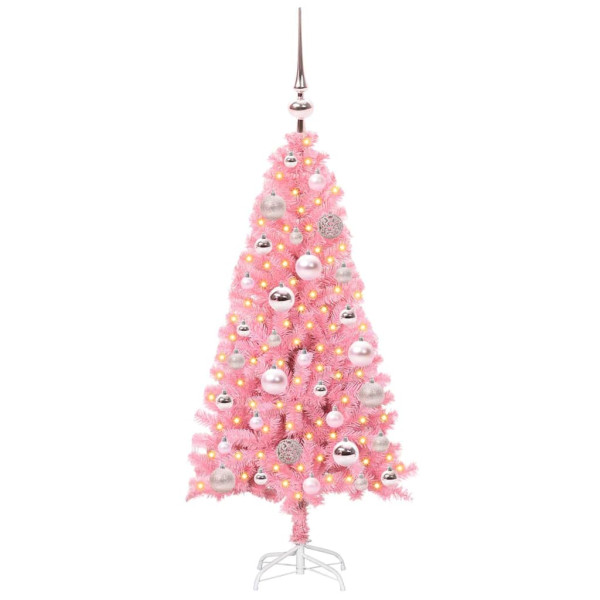 Árbol de Navidad con 150 LED con soporte Rosa 120 cm PVC M 3