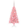 Árbol de Navidad con 150 LED con soporte Rosa 120 cm PVC 3