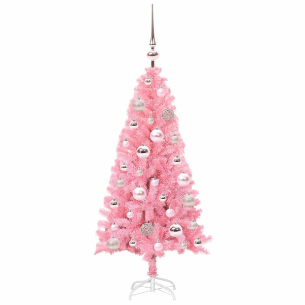 Árbol de Navidad con 150 LED con soporte Rosa 120 cm PVC M 4
