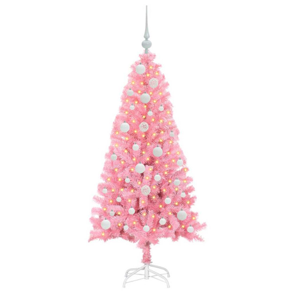 Árbol de Navidad con 150 LED con soporte Rosa 120 cm PVC M 3