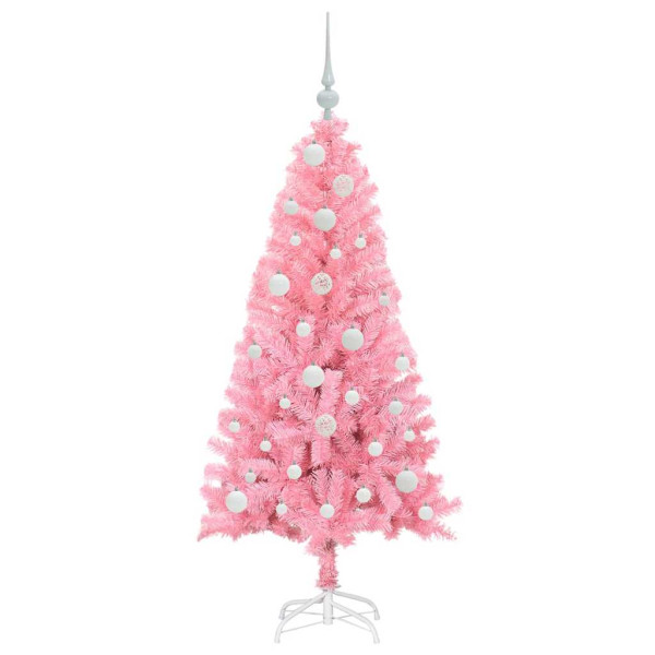 Árbol de Navidad con 150 LED con soporte Rosa 120 cm PVC M 4