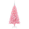 Árbol de Navidad con 150 LED con soporte Rosa 120 cm PVC 4