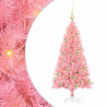 Árbol de Navidad con 150 LED con soporte Rosa 120 cm PVC 2