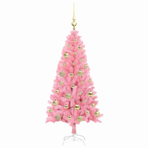 Árbol de Navidad con 150 LED con soporte Rosa 120 cm PVC M 4