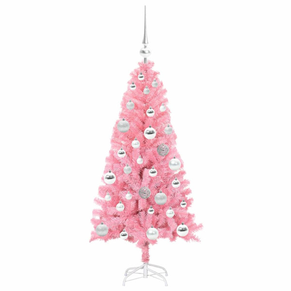 Árbol de Navidad con 150 LED con soporte Rosa 120 cm PVC M 4