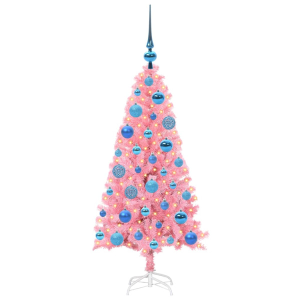 Árbol de Navidad con 150 LED con soporte Rosa 120 cm PVC M 3