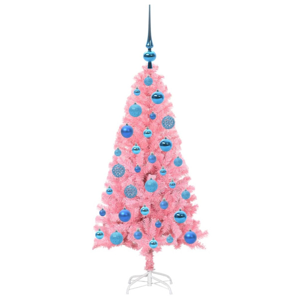 Árbol de Navidad con 150 LED con soporte Rosa 120 cm PVC M 4