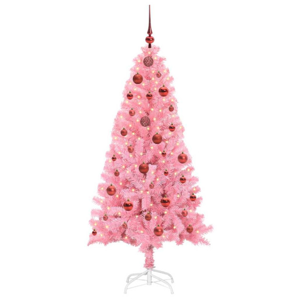 Árbol de Navidad con 150 LED con soporte Rosa 150 cm PVC M 3