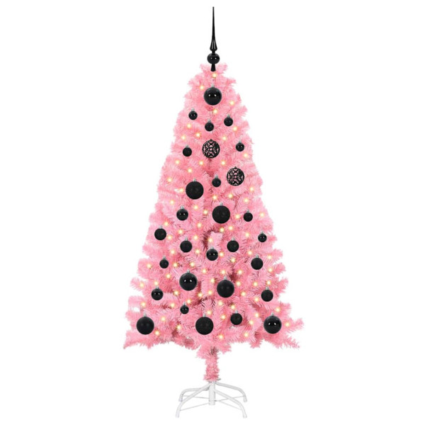 Árbol de Navidad con 150 LED con soporte Rosa 150 cm PVC M 3