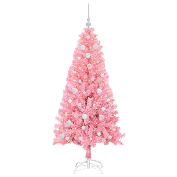 Árbol de Navidad con 150 LED con soporte Rosa 150 cm PVC M 3
